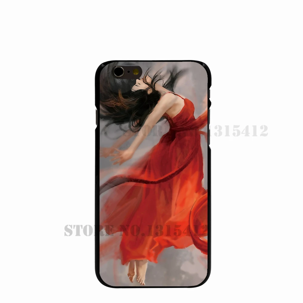 11056 восхождение танец девушка красный Жесткий черная Крышка сотовый телефон