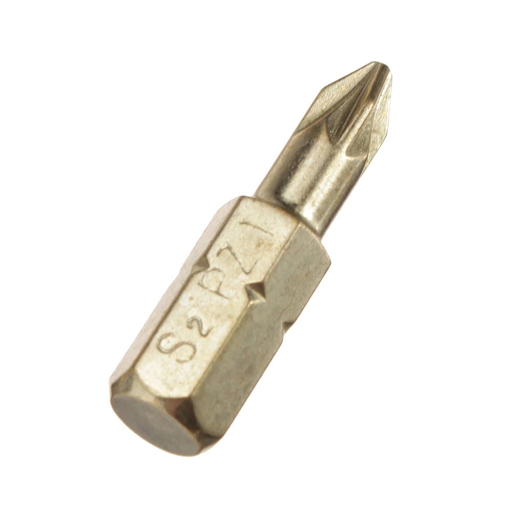 Broppe-destornillador Pozi Bits, vástago hexagonal de 1/4 pulgadas, bronce, galvanoplastia, 3 uds., 25mm, PZ1, PZ2, PZ3