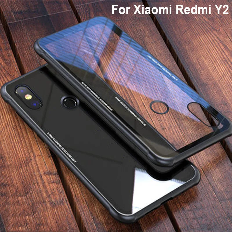 Чехол для Xiaomi Redmi Y2 металлический корпус закаленное Стекло Пластик задняя крышка