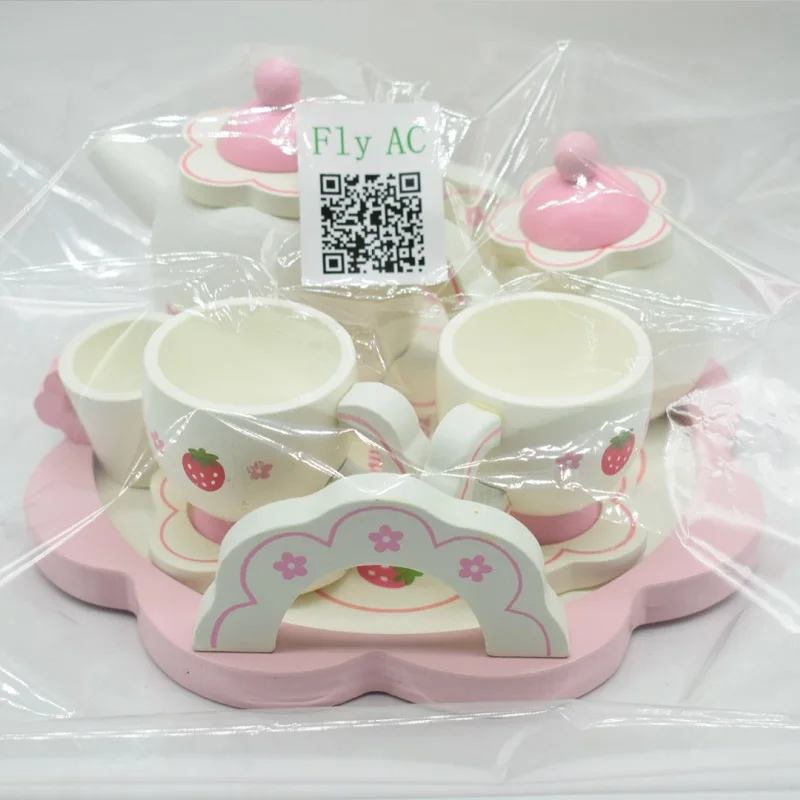 

Fly AC Kids Learning & Education Wooden Strawberry Simulation Tea set Toys for Children Birthday/Christmas gift