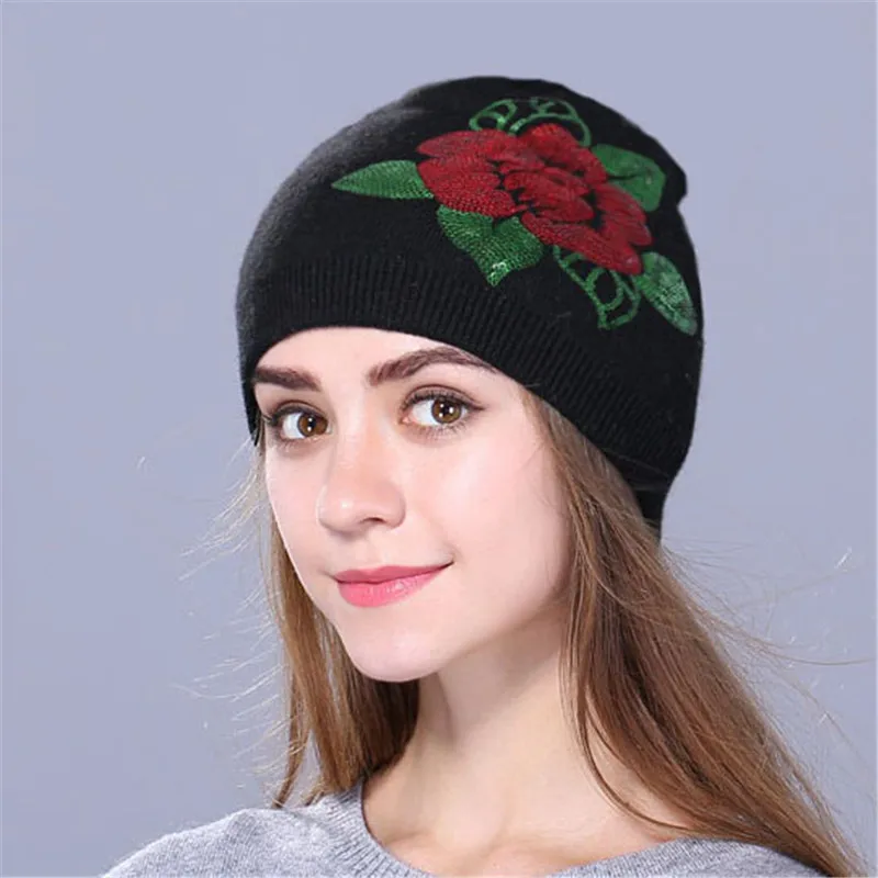 no pom black Xthree, женская зимняя шапка, Вязаная Шапка-бини, шапка для женщин, вышивка пайетками, натуральный мех, помпон, шерстяная шапка Skullie, шапка для девочек gorro - Цвет: no pom black