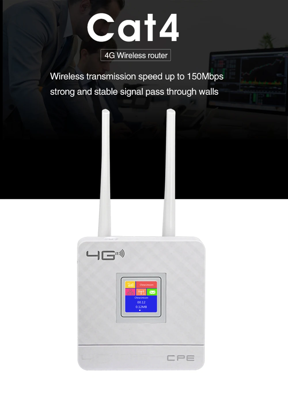 2,4G/5G двойная антенна, беспроводный маршрутизатор 150 Мбит/с 3G/4G CPE открытый Wifi маршрутизатор с Ethernet RJ45 порт терминал данных Wifi точка доступа