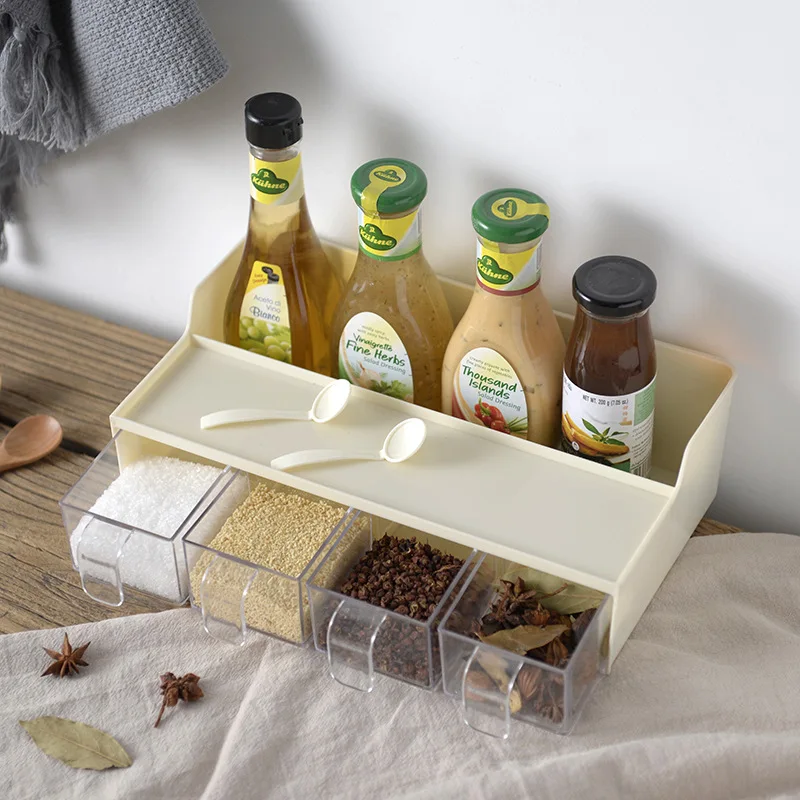 Seasoning Boxes Spice Jar Bottle Storage Box Condiment Bottles Salt Shakers Kitchen Container Rack | Дом и сад