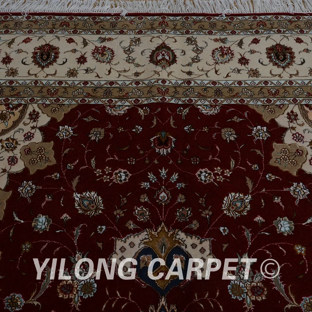 Yilong 8'x10' Vantage турецкий ковер шерстяной красный цветочный Изысканный восточный