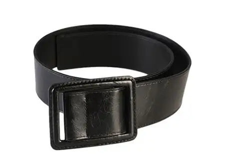 black 3.5cm width Популярный женский длинный кожаный ремень из лакированной кожи, Универсальный серый ремень с большой пряжкой в стиле панк, Широкий регулируемый ремень, аксессуары - Цвет: black 3.5cm width