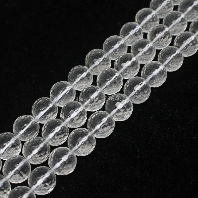 Mini.order is $7!Wholesale 35pcs 12mm Beautiful 64 Surface Faceted Clear Rock Crystal Quartz DIY Round Loose Beads 15&quot | Украшения и