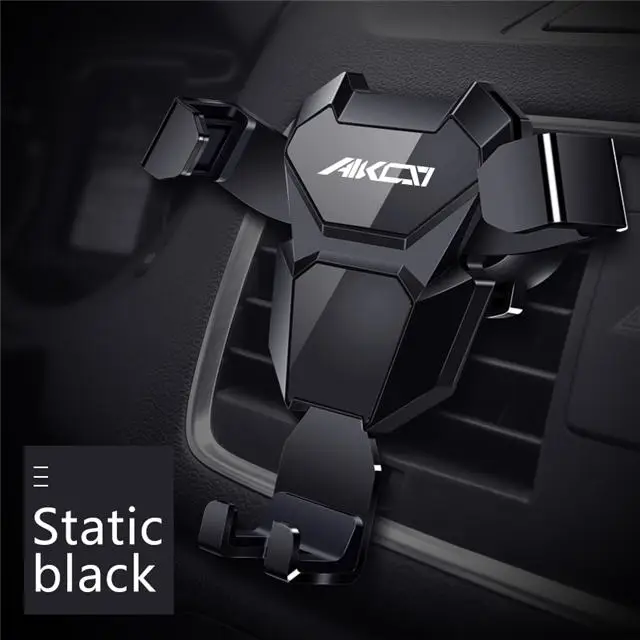 Black Автомобильный держатель для телефона WEINUO для iPhone X 7, подставка для крепления на вентиляционное отверстие, универсальный держатель для смартфона, автомобильный держатель - Цвет: Black
