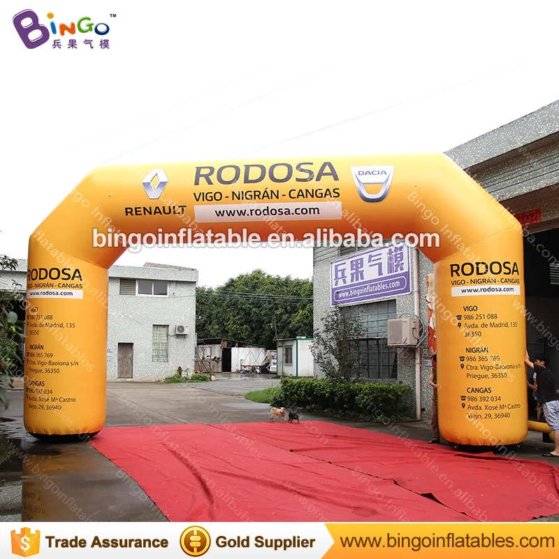 

Customized 9X5X1.5 meters yellow inflatable arch PVC tarpaulin material inflatable archway with digital printing toys