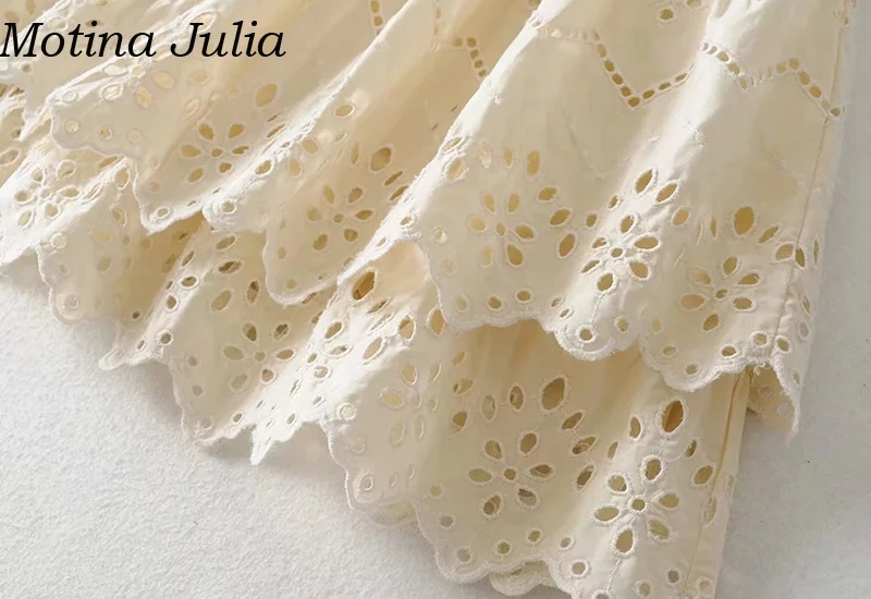 Motina Julia, сексуальное Белое платье с кружевной оборкой, Женский комплект из двух предметов, летние элегантные вечерние короткие платья, женские повседневные пляжные платья