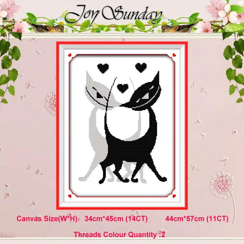 Black white cat Коты под солнцем Черный Белый Кот Счетный 11CT 14CT Набор для вышивки крестиком сделай сам DMC Набор для вышивки крестом вышивка рукоделие домашний декор - Цвет: Black white cat