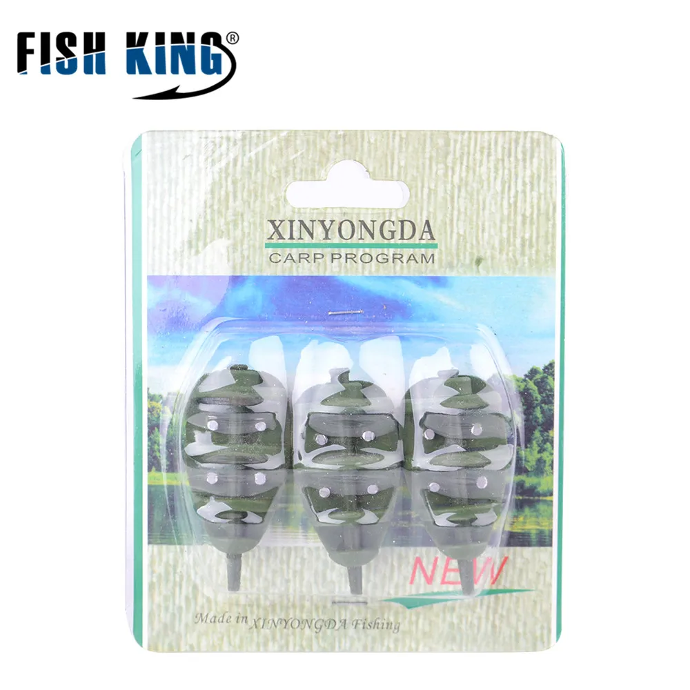 FISH KING 3 шт./лот вес свинца 30 г-80 г приманка-Фидер клетка для ловли карпа аксессуар из нержавеющей стали Крючки для клеток группа для ловли карпа