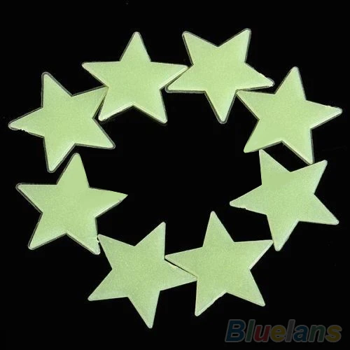 100x светится в темноте пластиковые настенные наклейки Декор для дома детской