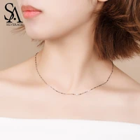 sa silverage 925 sterling silver chian link necklaces for woman 925 silver necklace without pendant melon chain fine jewelry