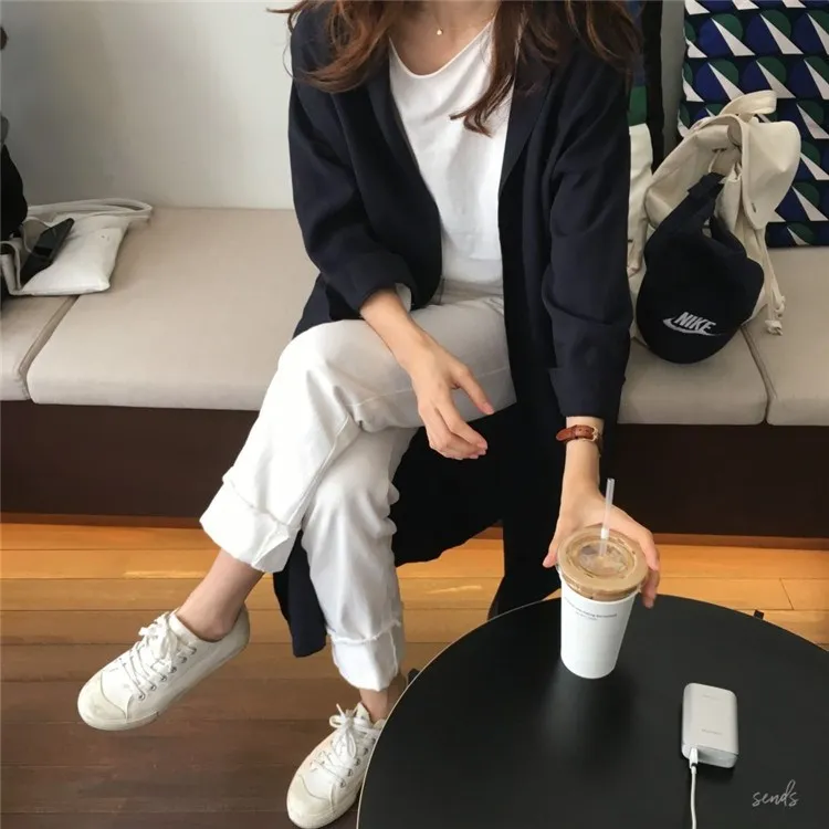 Женский Тренч однобортный с отложным воротником и длинными рукавами пальто из