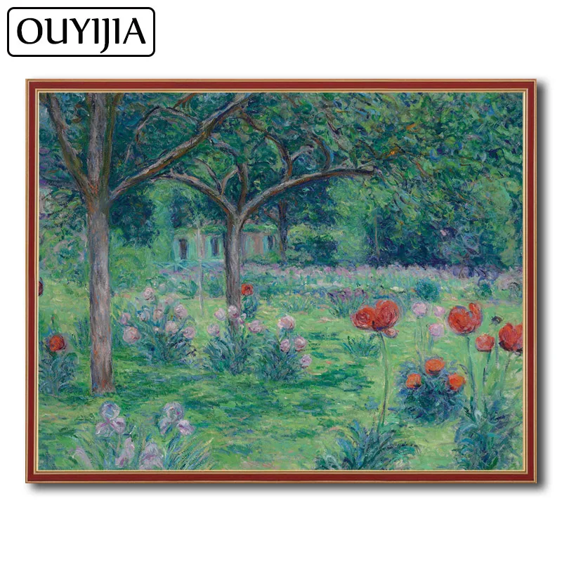 OUYIJIA Monet 5D DIY Пейзаж Деревья цветы масляная живопись Алмазная вышивка картина