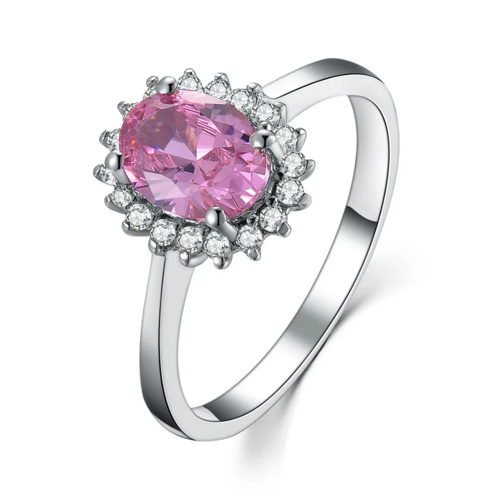 2 карат бонзер Стерлинговое Серебро покрытое белым золотом кольцо синтетический