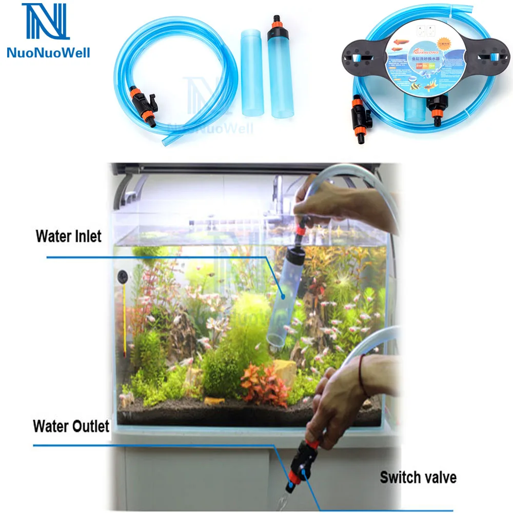 

NuoNuoWell No Spill Gravel Cleaner Fish Tank Aquarium Shaker Type Water Change Kit Self Start Siphon