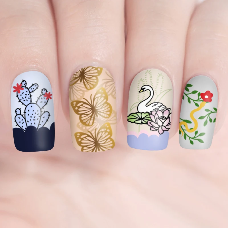 BORN PRETTY beauty ногтей штамповки пластины цветок изображение шаблон 12*6 см дизайн ногтей штамп шаблон Весенний сад L001