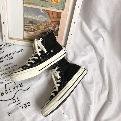 1970-е высокие парусиновые туфли женская Вулканизированная Повседневная