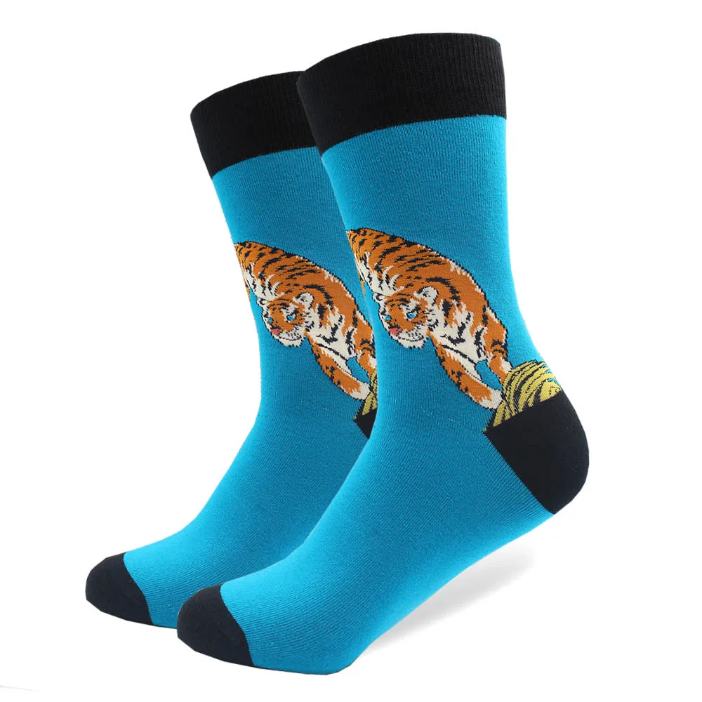 1 пара, мужские носки, чёсаный хлопок, яркие цветные, смешные мужские носки, короткие носки для бизнеса, повседневные носки, свадебный подарок - Цвет: 14