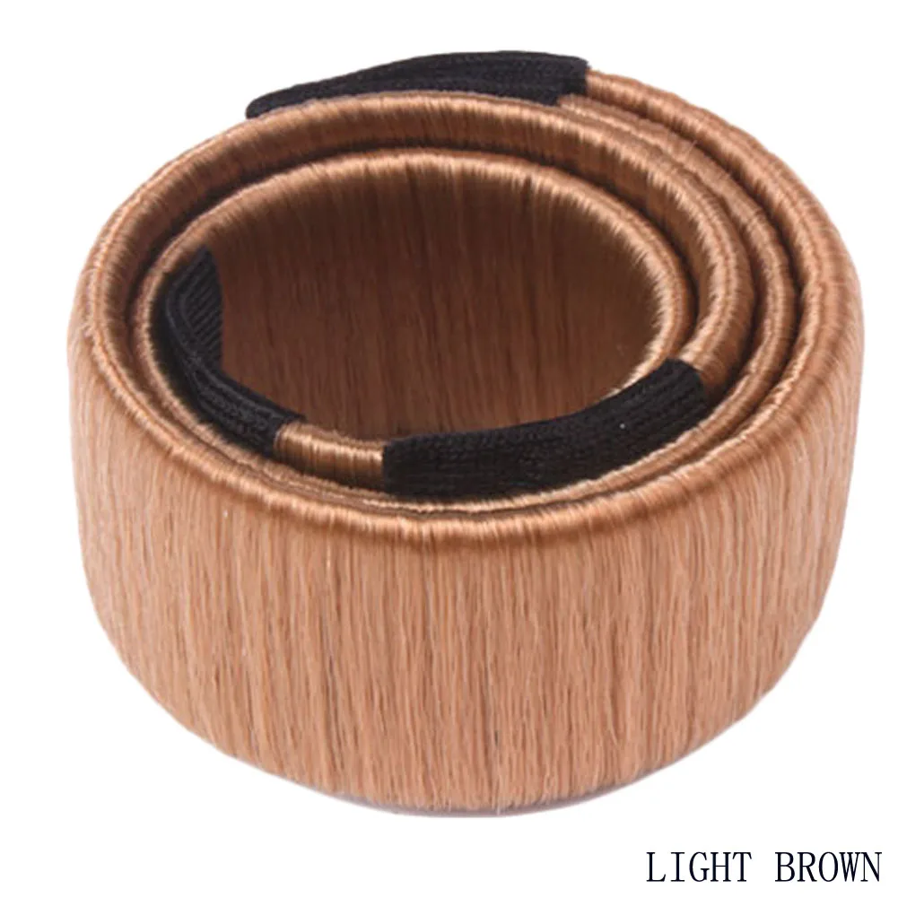 Light Brown 1 шт. для женщин, девушек, детей Magic кольцо для укладки волос Бун чайник Бывший Твист заколка для прически DIY пончики пучок волос инструменты Шнуровых - Цвет: Light Brown