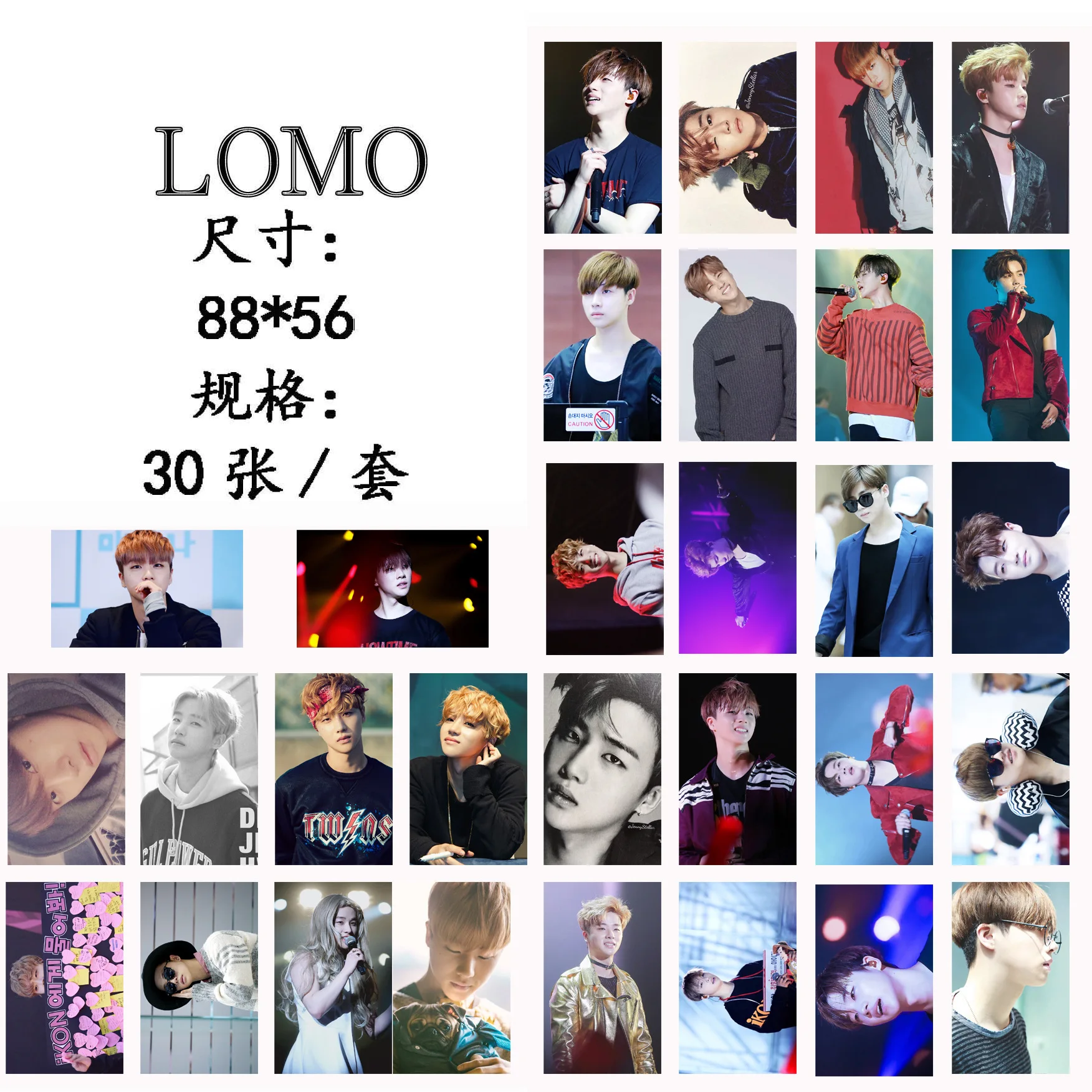 KPOP 2018 Горячая открытка IKON фото карты k-pop текст постер + наклейка 30 шт LOMO карта k поп