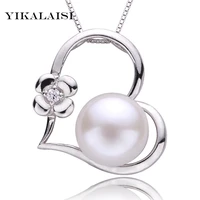 yikalaisi 925 sterling silver jewelry 100 natural freshwater pearl necklace pendant zircon best gifts for women for girls
