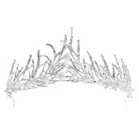 gorgeous sparkling silver crystal wedding crown headband bridal tiara party show pageant hair accessories in stock