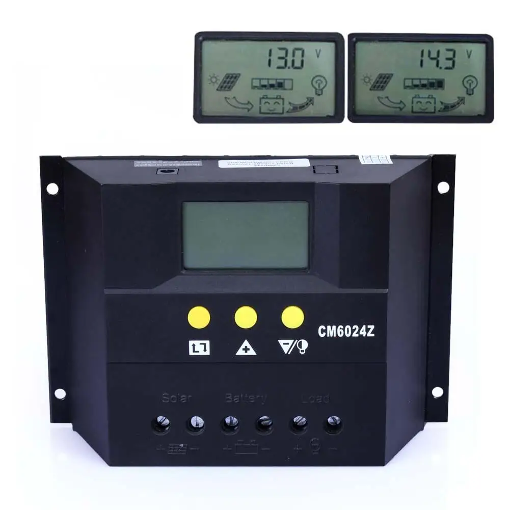 SUNYOBA PWM 60A контроллер солнечного заряда 12 В 24 в ЖК-дисплей регулятор удаленный