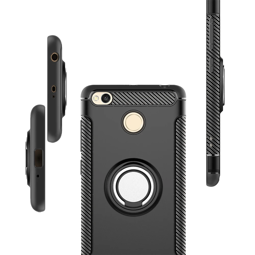 For Xiaomi Redmi 3S /Redmi 4X/Redmi 4A Case Shockproof Hybrid Armor Finger Ring Cover Stand Silicone Protection Mobile Phone Bag |