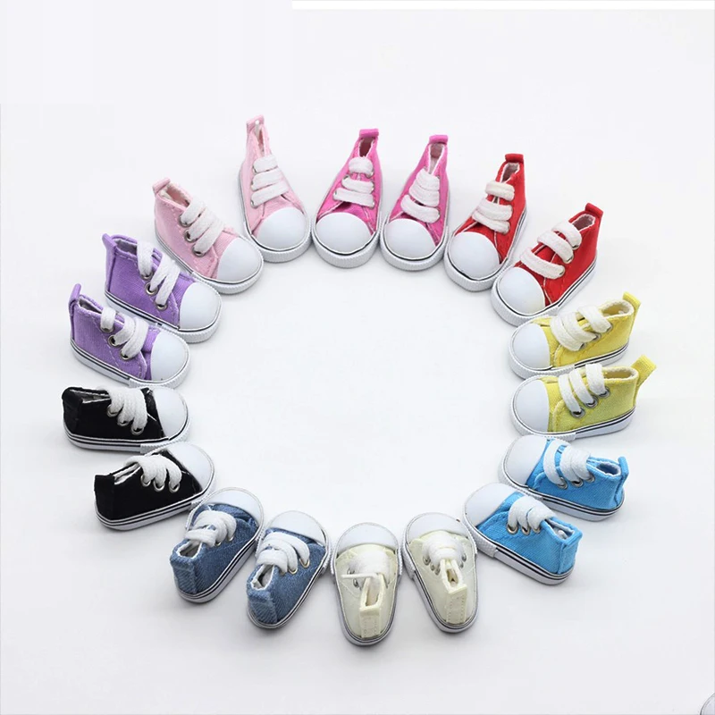 9 color Assorted 5 cm Canvas Shoes For BJD Doll Fashion Mini Toy Sneaker Bjd for Russian Accessories | Игрушки и хобби