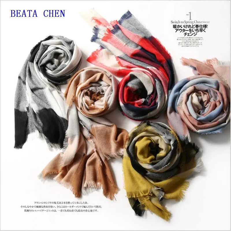 Beata Chen Роскошные Брендовые повседневные Универсальные однотонные теплые цветные