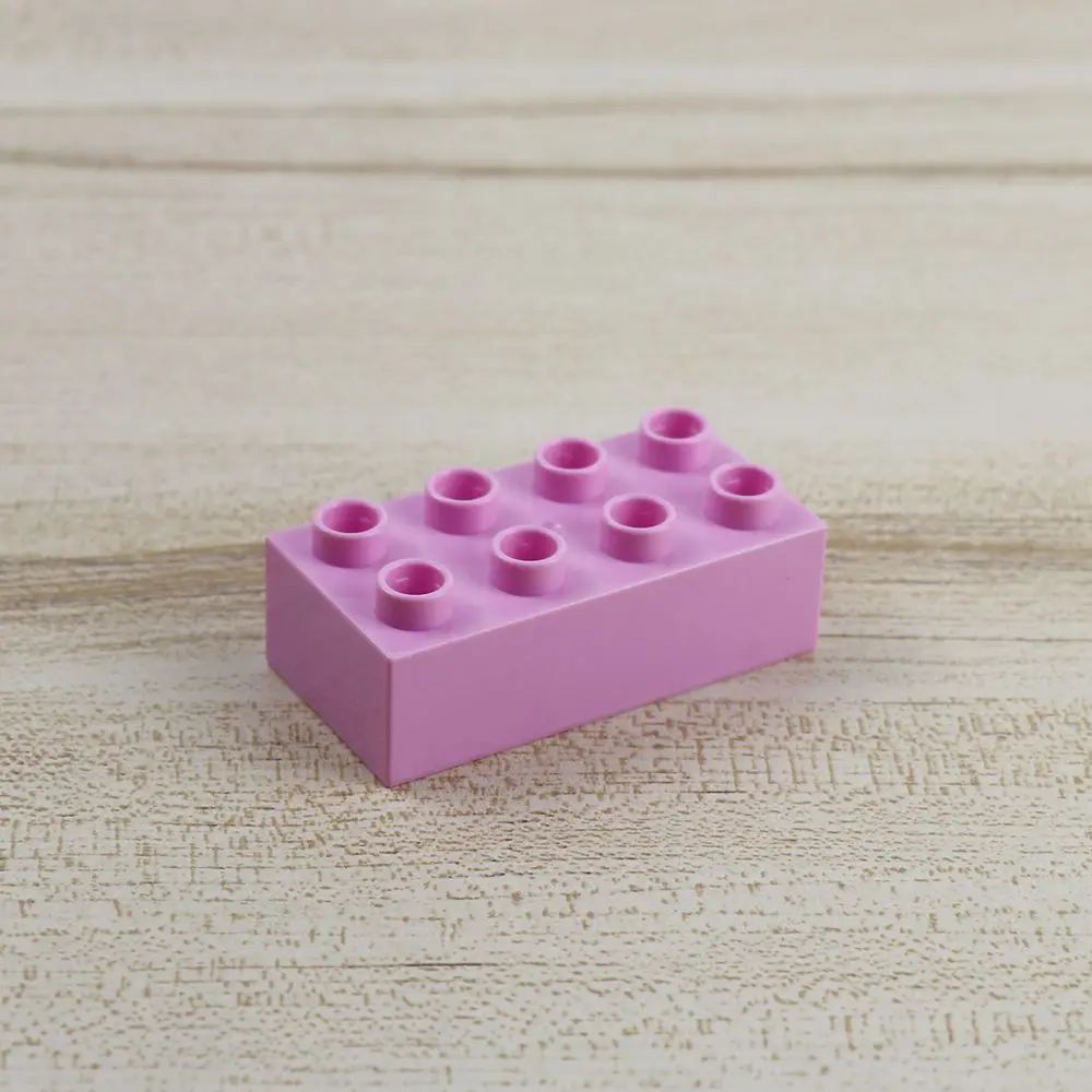Light Pink 30 шт./лот объемный Duplo Кирпич 2x4 крупные частицы креативный строительный блок DIY строительные игрушки для детей совместимый с лего - Цвет: Light Pink