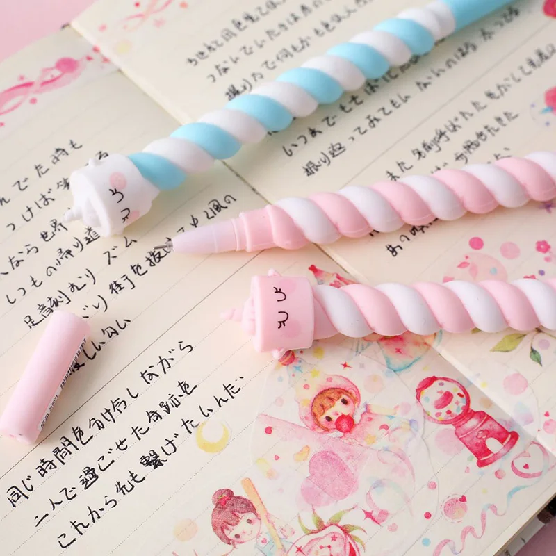 1 шт. милый торт флеш-накопитель в виде единорога Kawaii нейтральные ручки 0,5 мм креативные твист гелевые ручки для детей девочка подарок школьные офисные принадлежности канцелярские принадлежности