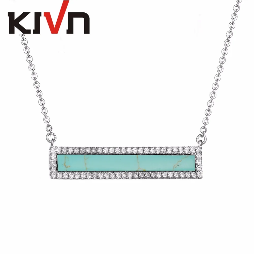 KIVN модные ювелирные изделия Прямоугольник Бар проложить CZ кубического циркония