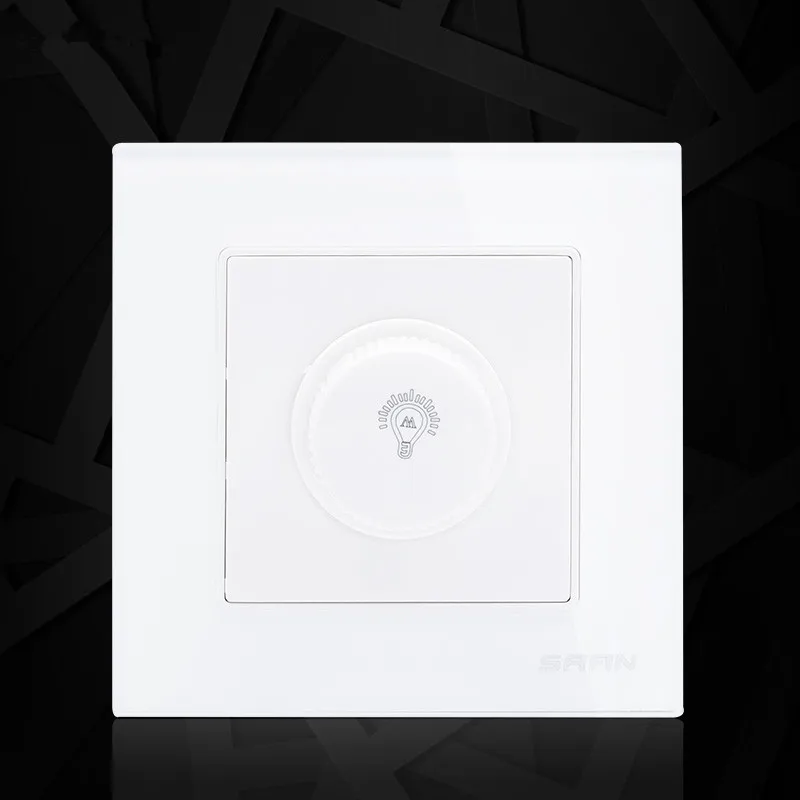 Стандарт Великобритании белая стеклянная ручка панели Triac LED диммер