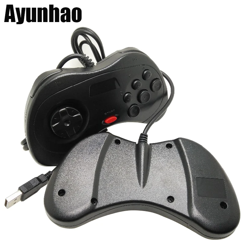 2 шт. USB игровой контроллер 6 кнопок SEGA джойстик держатель для ПК MAC Mega Drive Genesis/MD2 Y1301