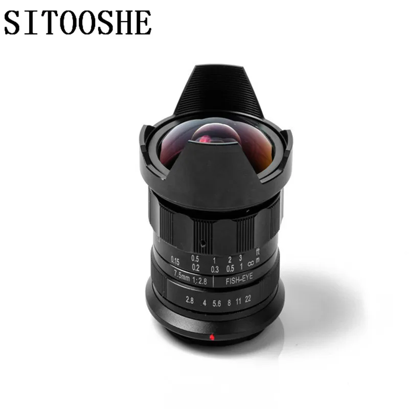 Sitooshe 7,5 мм F2.8 камера видеонаблюдения “рыбий глаз” с широкоугольный микро-одиночный объектив для fuji пленка fuji-XF Mount X-E2 X-E1 X-Pro1 X-M1 X-A2 X-A1 X-T10 X-M2