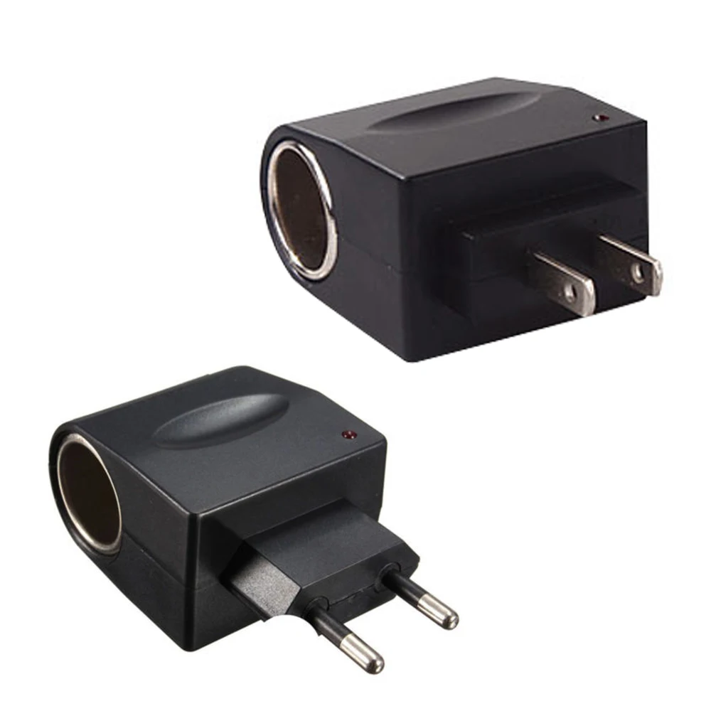 

Universal 110V-220V AC to 12V DC EU US Car Cigarette Lighter Socket Power Adapter Wall Plug Converter With LED charger indicator