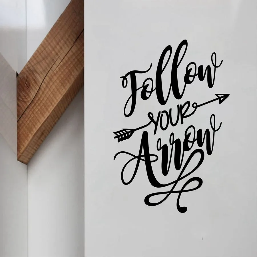 

New arrival Follow your Arrow Children's room Wall Sticker modern style letter Words Vinyl Wall Art Decals For Kids Room Decorat