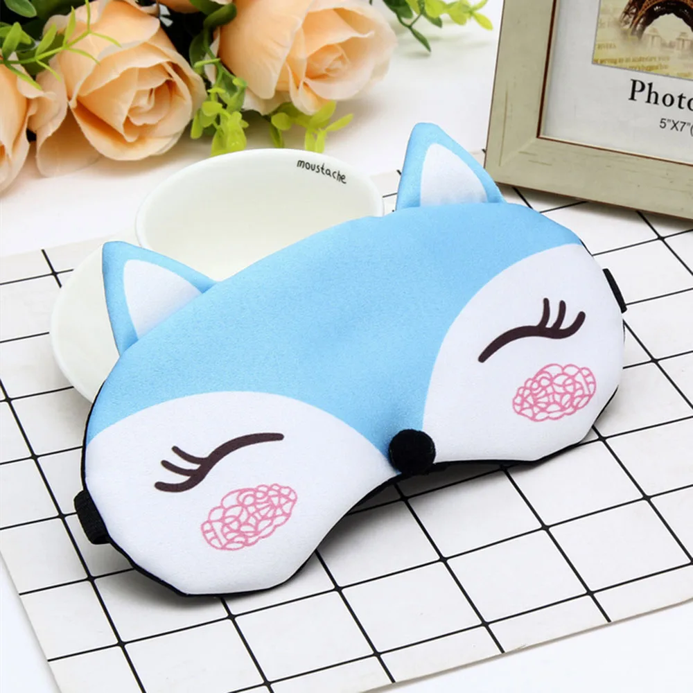 Eye Mask JINSERTA, милая Лисичка, животные, хлопок, плюшевая u-образная подушка для шеи, Автомобильная подушка для дома, для путешествий, подушка для сна, забота о здоровье для детей, детей, взрослых - Цвет: Eye Mask