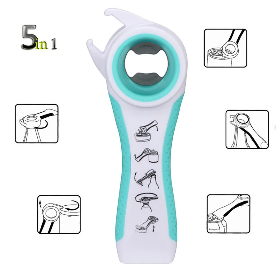 Новый многофункциональный открывалка для бутылок 1 шт. домашняя кухня 5 в банки