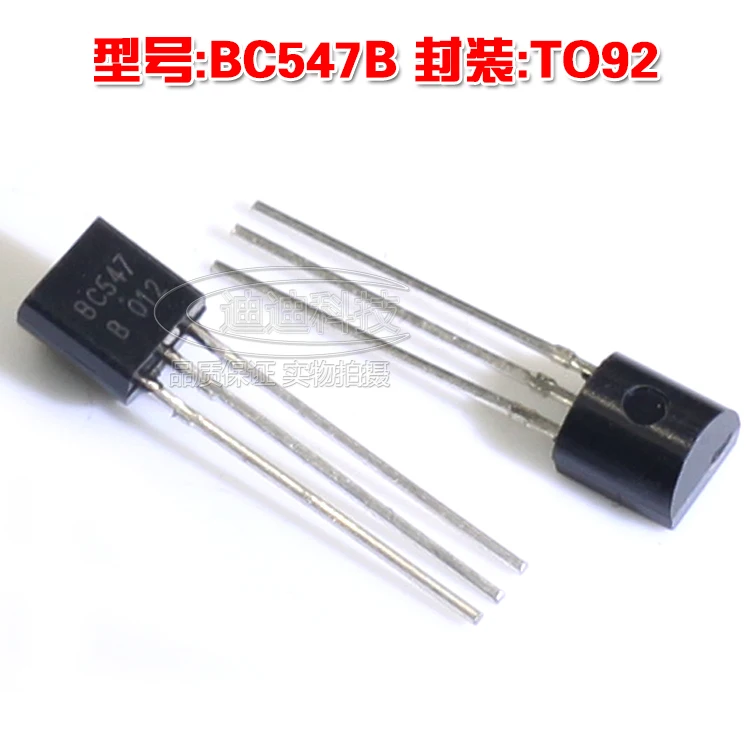 New BC547B TO-92 NPN Power Transistor Output 45V 0.1A 547B to92 Straight