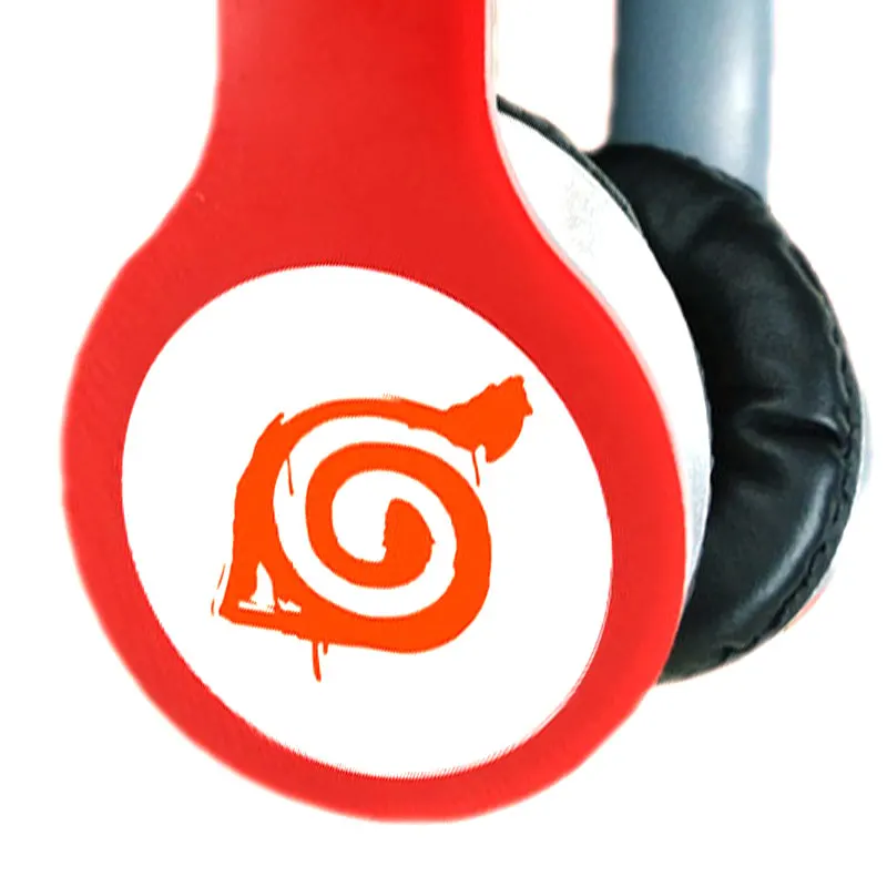 Konoha Leaf Аниме Наруто мультфильм наушники с логотипом custom EXO игровая гарнитура стерео наушники с микрофоном для мобильного телефона Mp3 PC подарок - Цвет: Konoha Leaf