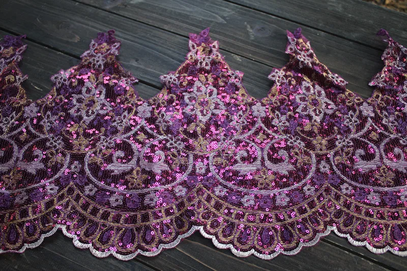 12," 32 см в ширину(2 ярдов/партия) блестками Тюлевое кружево с вышивкой отделка, сетчатая кружевная отделка на сцене