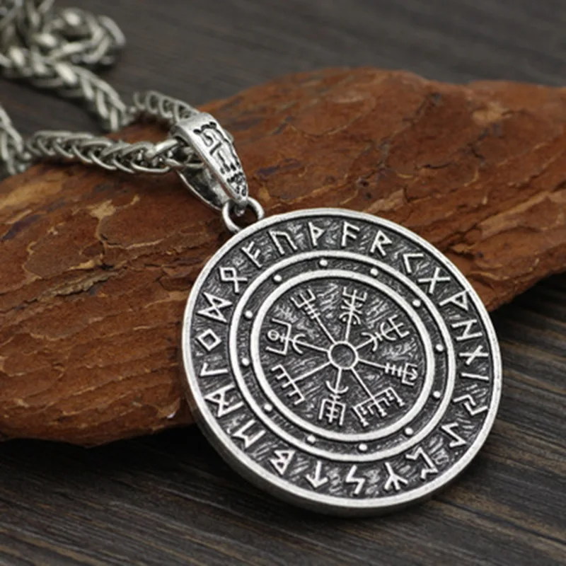 Viking Vegvisir руны нордические ожерелья шлем ужас в руническом круге кулон волшебный