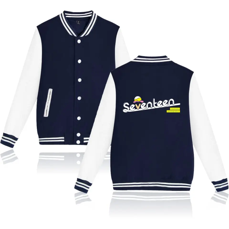 

LUCKYFRIDAYF Seventeen fashion pocket button Baseball Jacket men women Hoodies Sweatshirts casual Long Sleeve Jackets coats tops