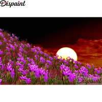 dispaint full squareround drill 5d diy diamond painting purple flower moon embroidery cross stitch 3d home decor a10957