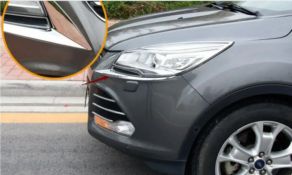 2 шт. для 2013 2014 2015 2016 FORD ESCAPE KUGA Хром спереди головной светильник фонаря ламповый