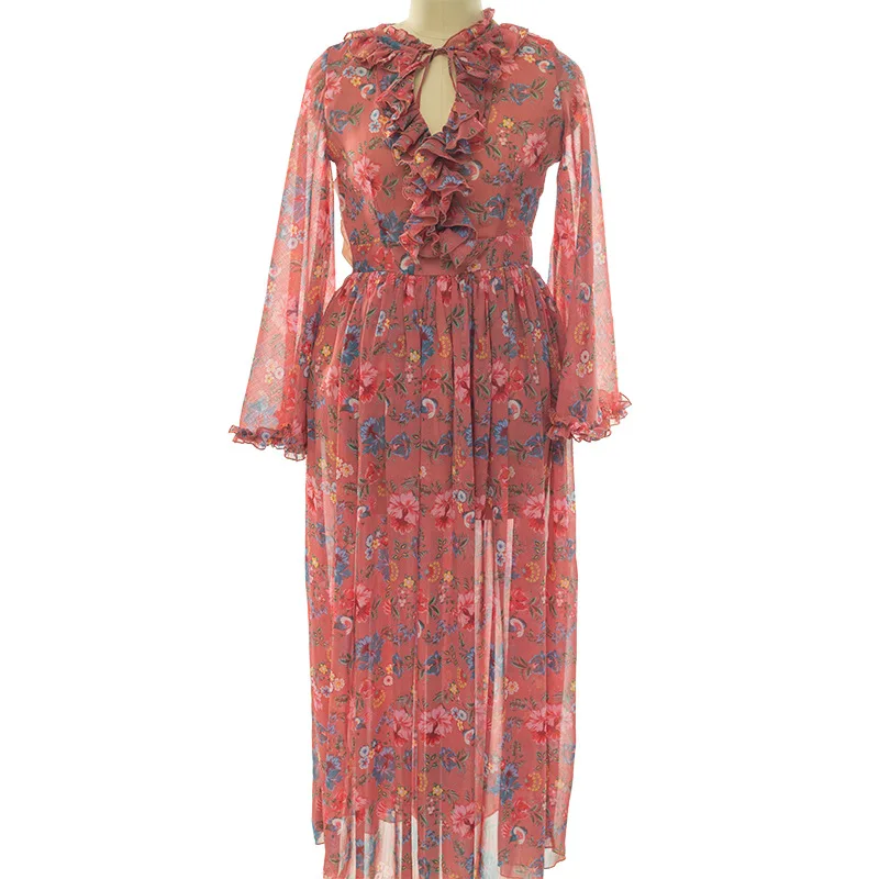 2019 Винтаж Этническая Boho большие качели для женщин длинное платье повседневное